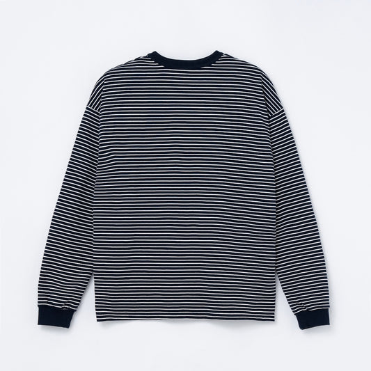 Border L/S Tee (WHITE&NAVY)