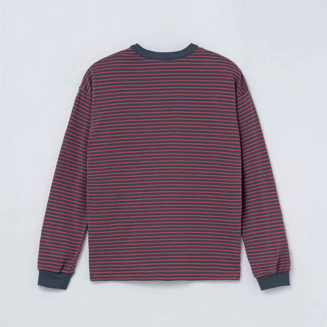 Border L/S Tee (GRAY&RED)