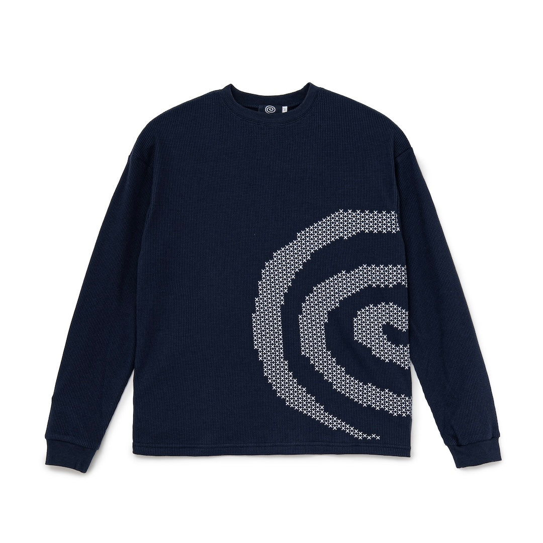 Cross GuruGuru Waffle L/S Tee (NAVY)