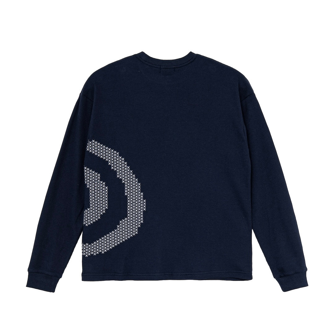 Cross GuruGuru Waffle L/S Tee (NAVY)