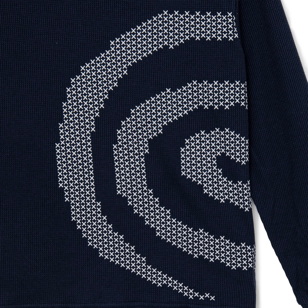 Cross GuruGuru Waffle L/S Tee (NAVY)