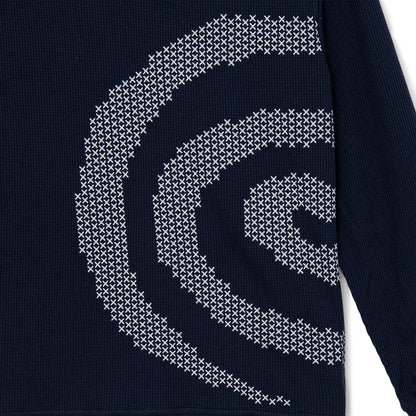 Cross GuruGuru Waffle L/S Tee (NAVY)