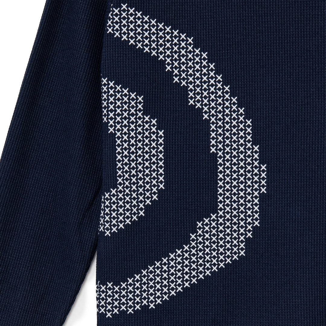 Cross GuruGuru Waffle L/S Tee (NAVY)