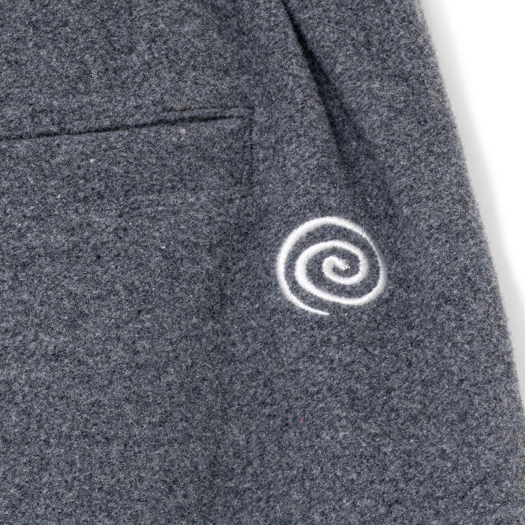 Wool-Blend Easy 2-Tuck Pants (GRAY)