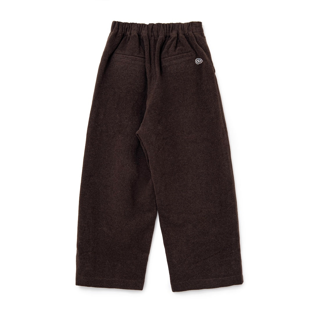 Wool-Blend Easy 2-Tuck Pants (BROWN)