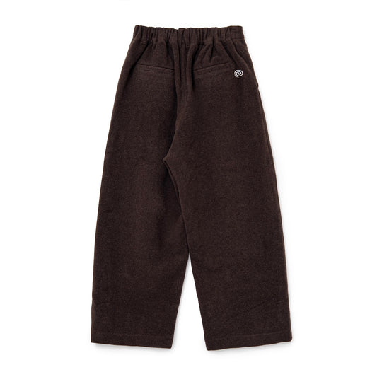 Wool-Blend Easy 2-Tuck Pants (BROWN)