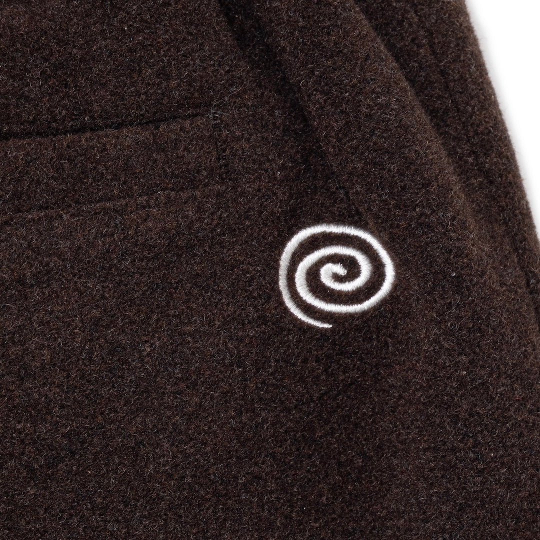 Wool-Blend Easy 2-Tuck Pants (BROWN)