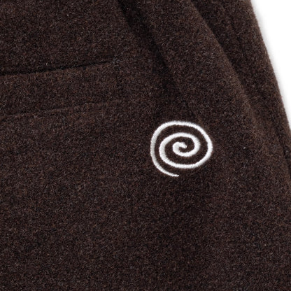 Wool-Blend Easy 2-Tuck Pants (BROWN)