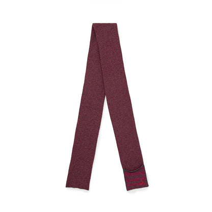 Knitted Border Scarf (BURGUNDY&CHARCOAL)