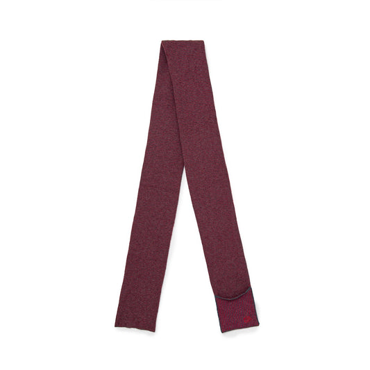 Knitted Border Scarf (BURGUNDY&CHARCOAL)