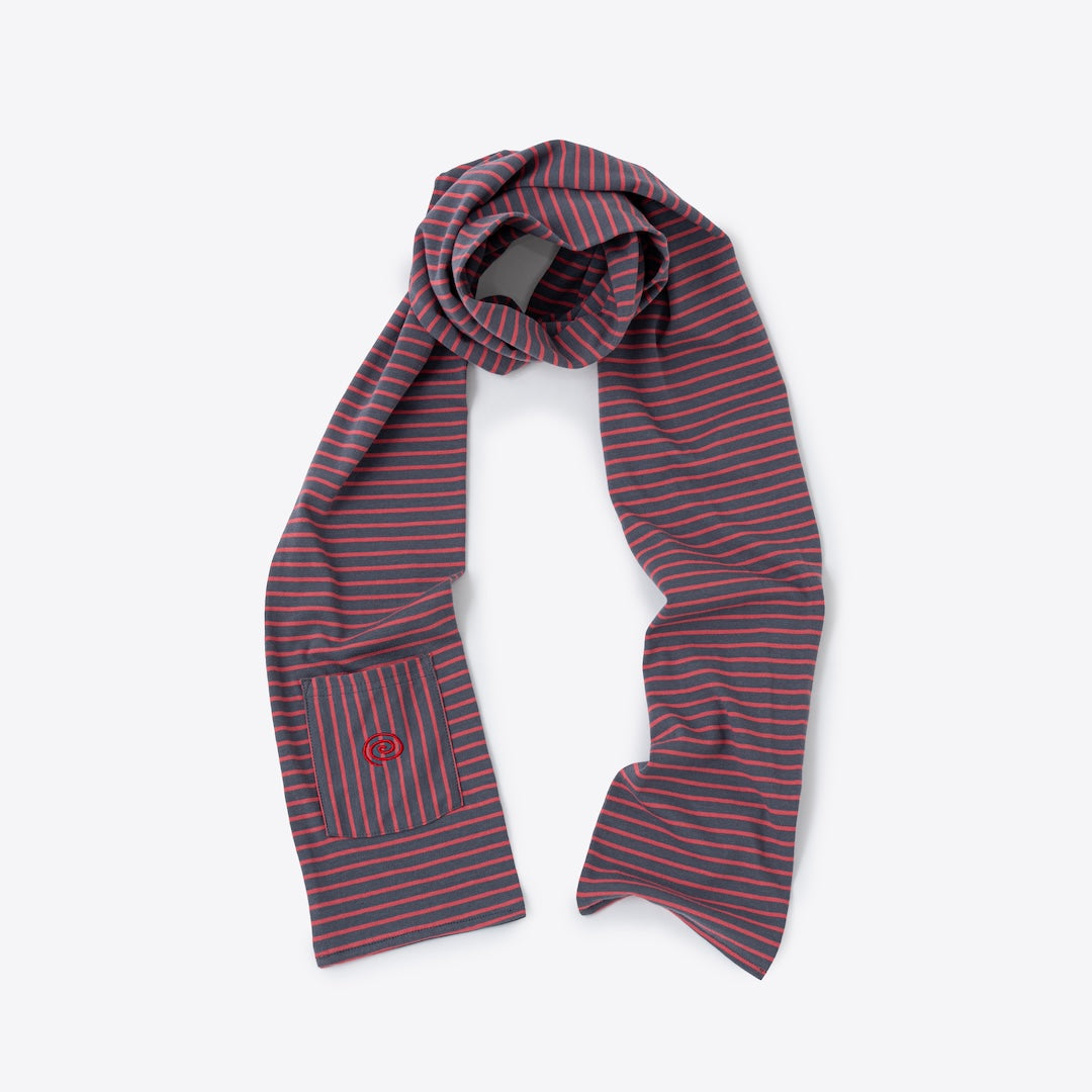 Border Scarf (GRAY&RED)