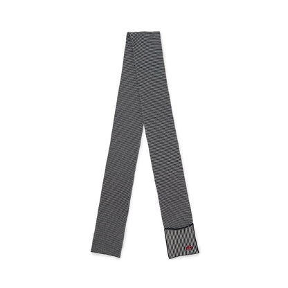 Knitted Border Scarf (BLACK&IVORY)