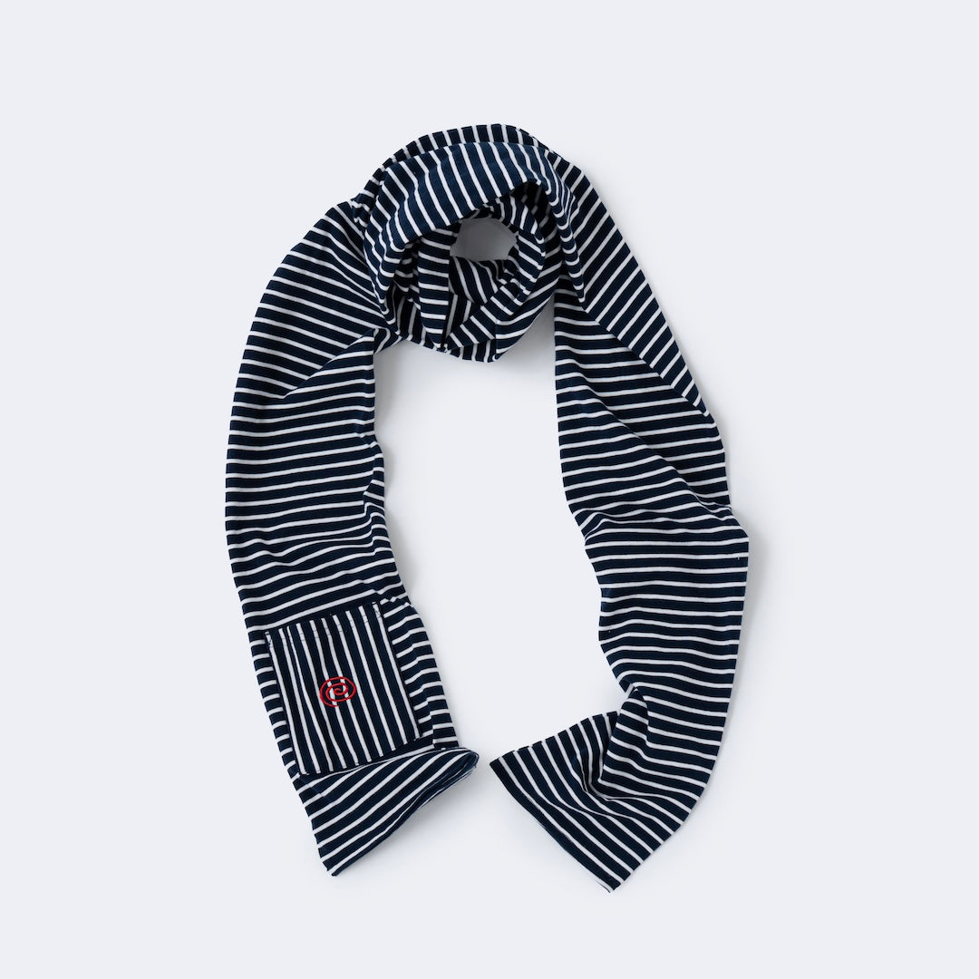 Border Scarf (WHITE&NAVY)