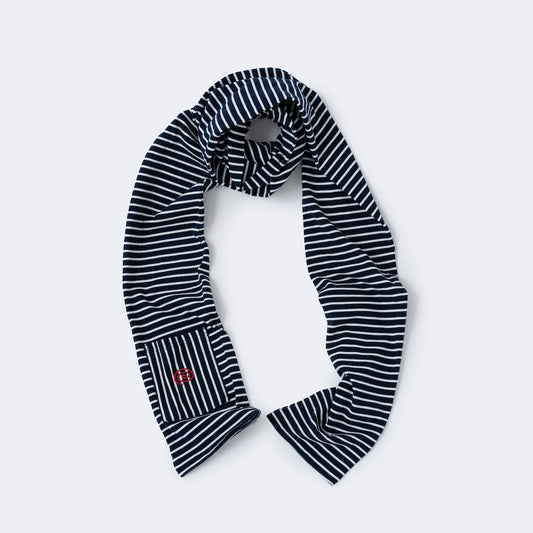 Border Scarf (WHITE&NAVY)