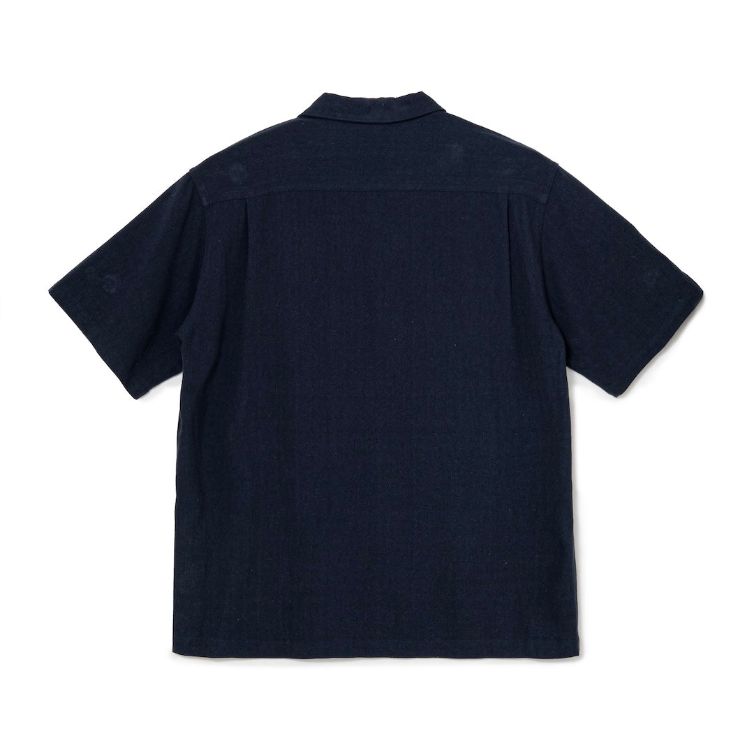 Open Collar S/S Shirt (NAVY)