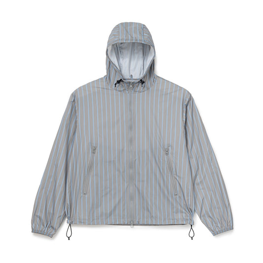 Stripe Nylon Hooded Jacket (GRAY)