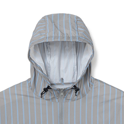 Stripe Nylon Hooded Jacket (GRAY)