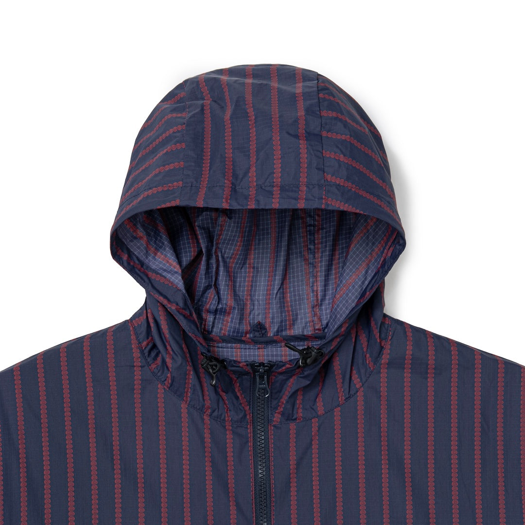 Stripe Nylon Hooded Jacket (NAVY)