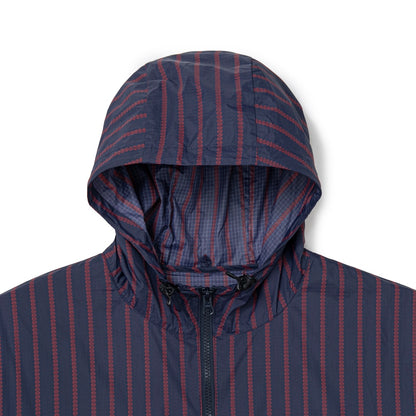 Stripe Nylon Hooded Jacket (NAVY)