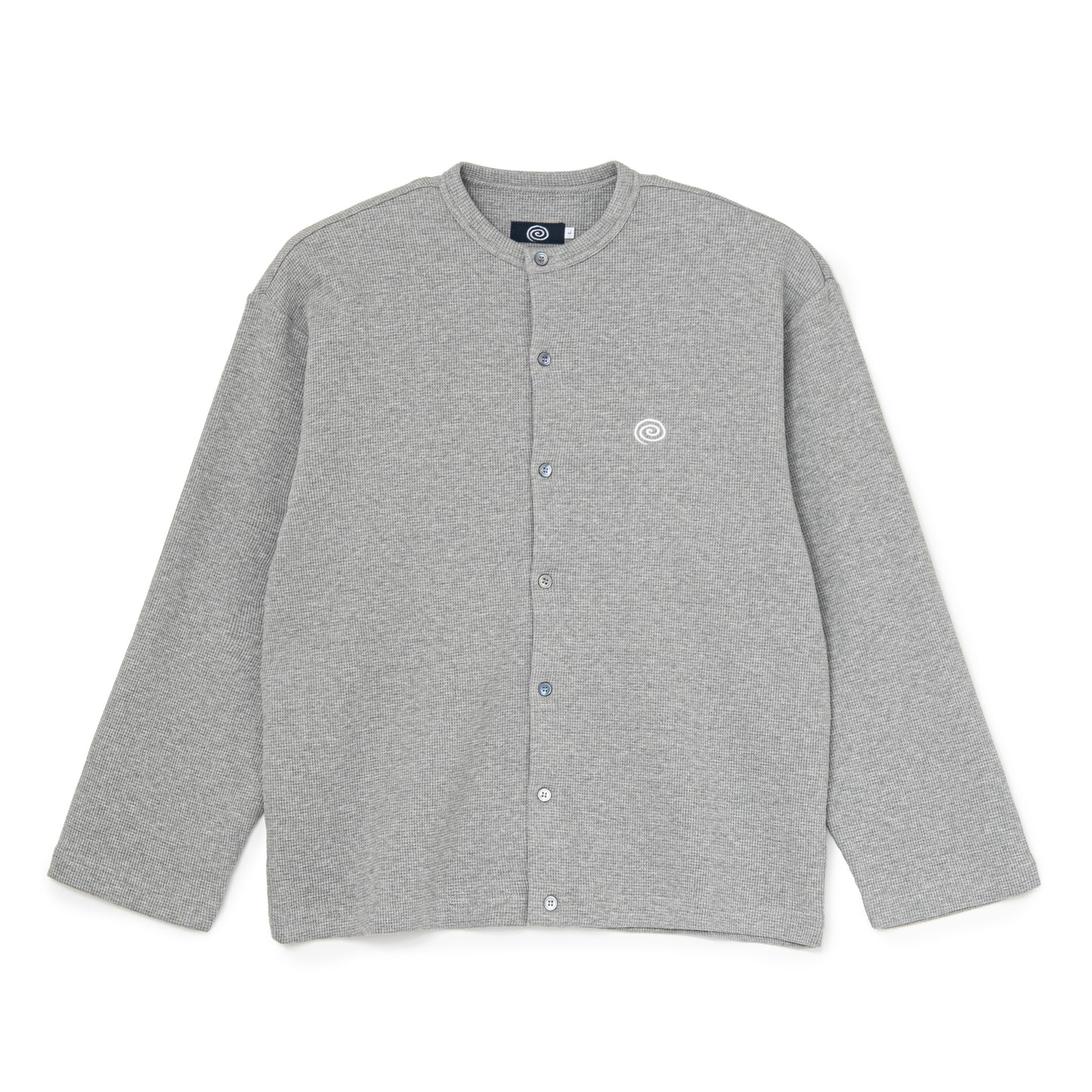 Waffle Crewneck Cardigan (GRAY)