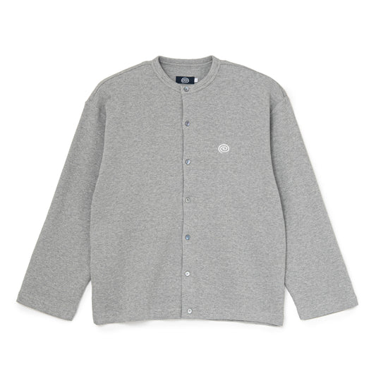 Waffle Crewneck Cardigan (GRAY)
