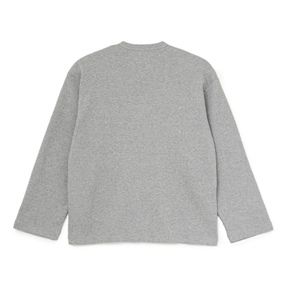 Waffle Crewneck Cardigan (GRAY)
