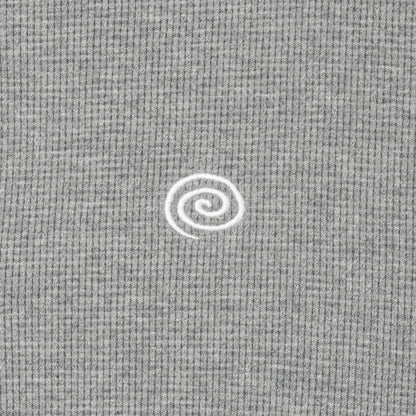 Waffle Crewneck Cardigan (GRAY)