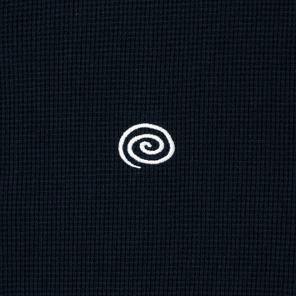 Waffle Crewneck Cardigan (NAVY)
