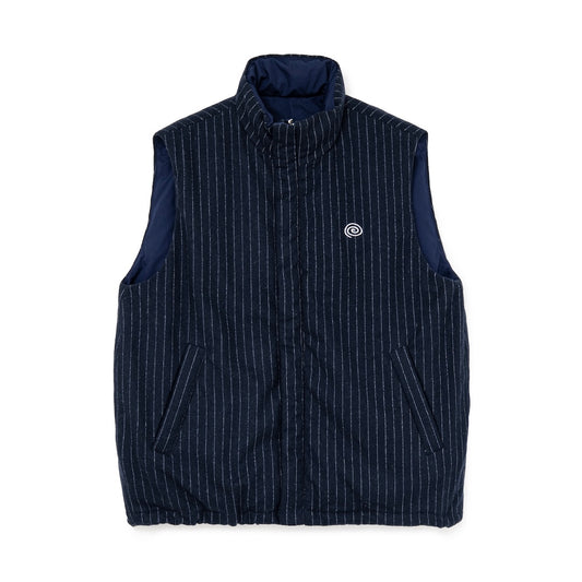 Pin-Stripe Padded Vest (NAVY)